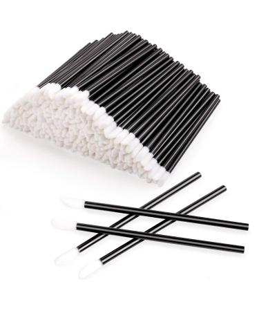 300pcs Disposable Lip Brushes Make Up Brush Lip Gloss Applicators Lipstick Wands Tool Kits Lip gloss Applicators Tester Wands (black) (300)