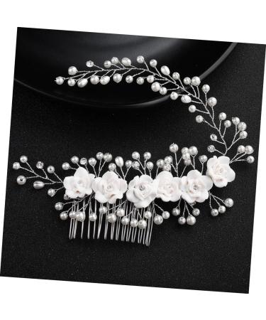 FRCOLOR bridal headpiece kids hair accessories flower hair accessories hair accessories for kids bridal headdress bridal comb bridal hair accessories issue card wedding white bride - Buy Online on GoSupps.com