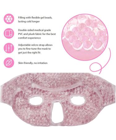 Gel Beads Face Mask Set - Reusable Hot/Cold Therapy for Women & Men - Blue/Pink - Buy Online on GoSupps.com
