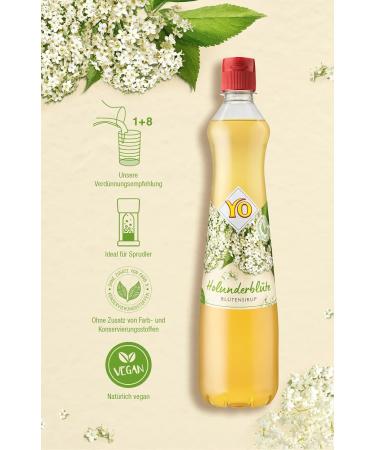 Yo Syrup Elderflower - 6 x 700ml Bottles | Vegan No Sweeteners Color or Preservatives | Makes 6 Liters of Refreshing Drink - Buy Online on GoSupps.com