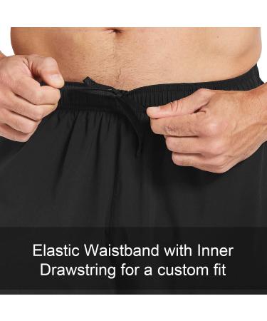 BALEAF Men's 2-in-1 Athletic Running Shorts - Quick Dry Workout Shorts with Zipper Pocket, Medium, Black - Buy Online on GoSupps.com
