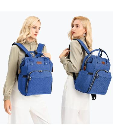 KONO Baby Diaper Bag Backpack - Multifunctional Travel Backpack with Large Capacity & 2 Stroller Straps (Blue) - E6705 BE M - Buy Online on GoSupps.com