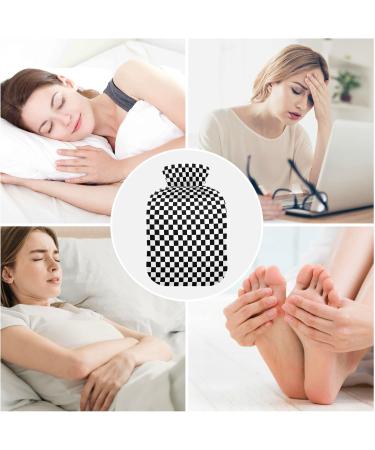 Durable 1L Heat Bottle - Black & White Checkered - Ideal for Pain Relief Cramps & Heat Therapy - International Shipping Available - Buy Online on GoSupps.com