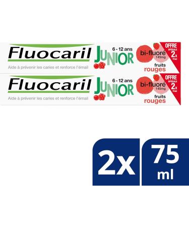 Junior Toothpaste Gel for Ages 6-12 | Fruity Red Flavor - 2x75ml | International Shipping - Buy Online on GoSupps.com