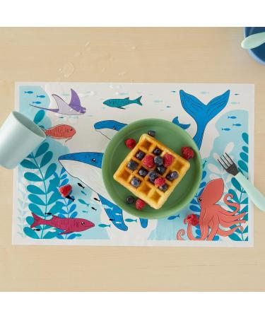 Under the Sea Stick-On Disposable Baby Placemats - 50 Pack (12 x 18 in) | Kids Fun & Hygienic Dining Solution - Buy Online on GoSupps.com