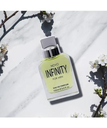 Novo Infinity for Men - 3.4 Fluid Ounce Eau De Parfum Spray for Men - Refreshing Citrusy & Floral Top Notes with Subtle Woody Undertones Smell Fresh All Day Long Gift for Men for All Occasions - Buy Online on GoSupps.com
