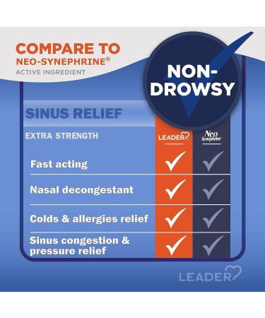 Leader Extra Strength Sinus Relief Fast-Acting Nasal Decongestant Sinus Congestion Relief Spray Cold & Allergy 30 mL Bottle (Pack of 8) - Buy Online on GoSupps.com