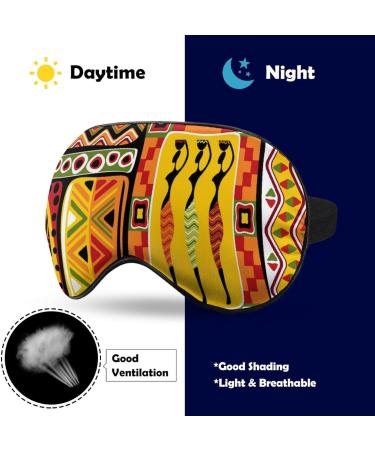 African Art Woman with Pot Orange Sleep Mask - Adjustable Strap, Light Blocking Blindfold for Night Sleep and Travel - Buy Online on GoSupps.com
