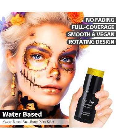 Go Ho Metallic Gold Face Paint Stick - 1.06 Oz, Washable & Non-toxic Cream Body Paint for Adults/Children, Theater, Halloween, SFX, Cosplay - Pearl Gold Finish - Buy Online on GoSupps.com