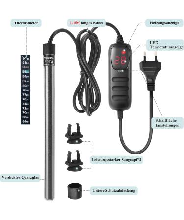 Fedour 300W Digital Aquarium Heater for 100-250L Fish & Turtle Tanks - Perfect Temperature Control for Salt & Fresh Water - Buy Online on GoSupps.com