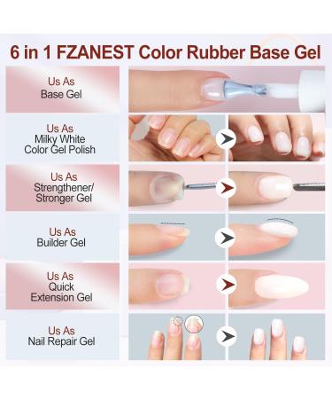 FZANEST Milky Pink Nude Gel Nail Polish Soak Off Builder Rubber Base Color Gel For Nails Natural Gel Polish (Sheer Beige) 15ml 1 Sheer Beige - Buy Online on GoSupps.com