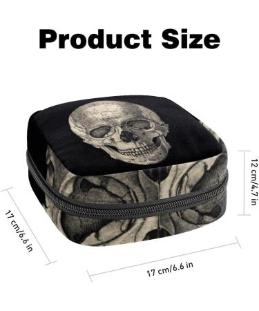 Skull Multicoloured Sanitary Napkin Storage Bag | Menstrual Cup Pouch for Women & Girls - Buy Online on GoSupps.com