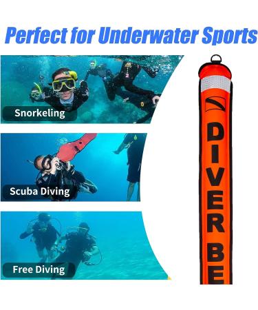 Pluzluce 5FT/6FT Dive SMB Surface Marker Buoy - High Visibility Safety Sausage for Underwater Diving - Buy Online on GoSupps.com