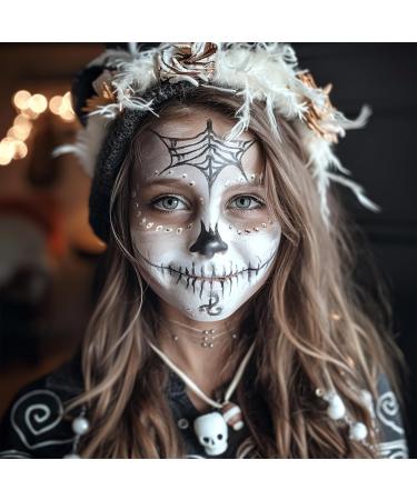 BOBISUKA Black & White Face Paint Bride Makeup Kit | Halloween Makeup with Brush & Accessories for Costume & Skeleton SFX  - Buy Online on GoSupps.com