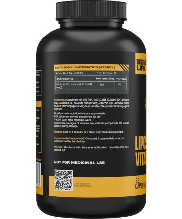 Liposomal Vitamin C Higher bioavailability Neuralize Free radicals Promotes Firm Skin Health Improve cogntive Function Immunity Support Fast Absorption 60 Capsules 60 Count (Pack of 1) - Buy Online on GoSupps.com