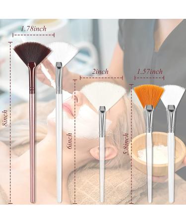 15PCS Facial Brushes Fan Mask Brushes - Soft Facial Applicator Tools for Peel Glycolic Mask Makeup - Buy Online on GoSupps.com