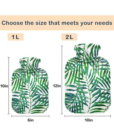 NAANLE Hot Water Bottle with Palm Leaf Cover | 2L Large Heat & Cold Therapy for Pain Relief & Menstrual Cramps - Buy Online on GoSupps.com