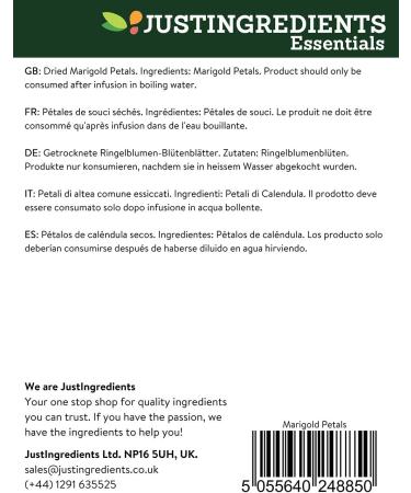 JustIngredients Essential Marigold Petals 500g - Buy Online on GoSupps.com