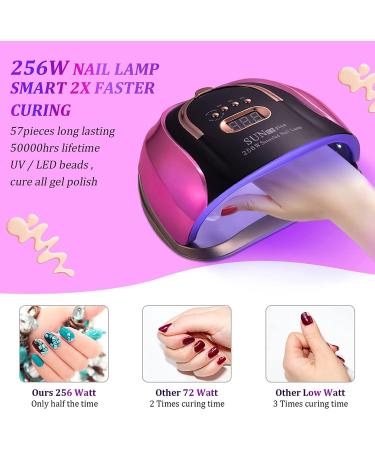 Voolcaoo UV Nail Lamp for Gel Nails - 256W High Power LED 4 Timer Settings Automatic Sensor | Professional Manicure Tool - Buy Online on GoSupps.com