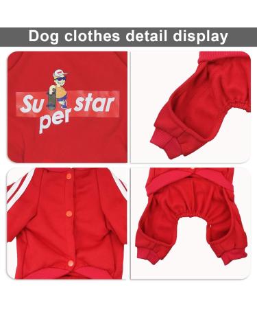 Superstar Dog Cotton Hoodie X-Large Red | Soft & Warm Dog Sweatshirt for Small Pets | Pet Cold Weather Outfit - Buy Online on GoSupps.com