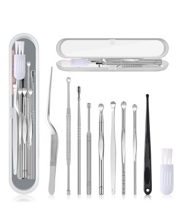 Ear Pick Ear Wax Removal Kit Ear Cleansing Set Earwax Remover Tool Ear Curette Ear Wax Remover Tools with a Cleaning Brush and Storage Box Medical Grade for Ear Adult and Kid Silver 10 Pcs - Buy Online on GoSupps.com