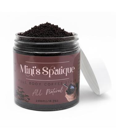 MINI S SPATIQUE Coffee Body Scrub, 200ml / 6.7oz, Sugar Exfoliator for Smooth, Soft & Hydrated Skin Full Body Spa Treatment for Arms, Legs, Back Vegan & Cruelty-Free perfect for Daily Use