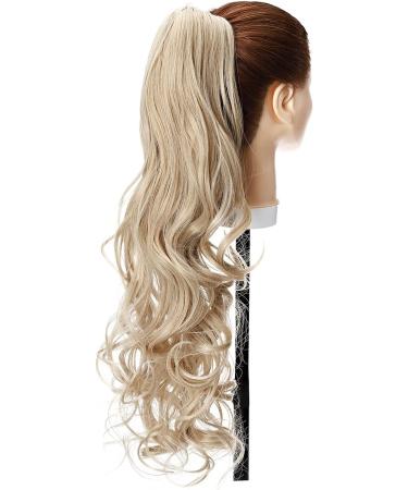 S-noilite Curly Wavy Ponytail Extension 24 155g - Dark Blonde Mix Bleach Blonde | Clip-In Synthetic Hairpiece for Women - Buy Online on GoSupps.com