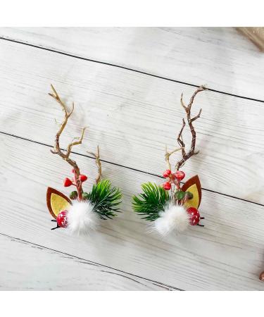Clataly LED Christmas Hair Pins Simulation Tree Branch Hair Clips Light Up Flower Hairpin Hair Accessories for Women and Girls (Warm light A) - Buy Online on GoSupps.com