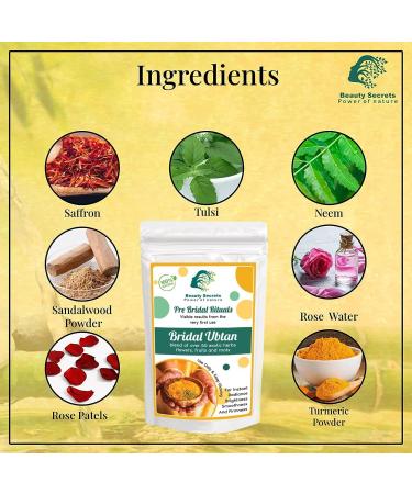 Buy Ayurvedic Bridal Ubtan Powder | Natural Skin Radiance & Tan Removal | Hibiscus Sandalwood Vetiver & Kasturi Manjal | 100gm for All Skin Types - Buy Online on GoSupps.com