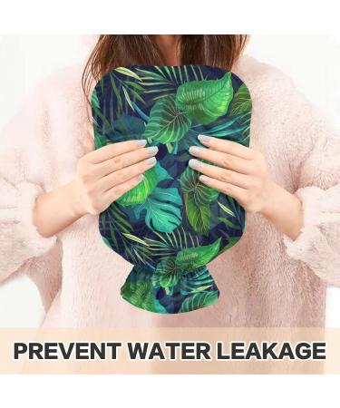 NAANLE Hot Water Bottle with Lid | Tropical Leaf Design for Pain Relief & Therapy | 1L Hand & Foot Warmer - Buy Online on GoSupps.com