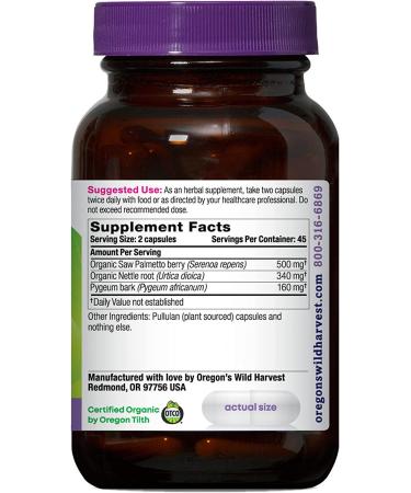 Oregon's Wild Harvest Saw Palmetto & Pygeum - 90 Gelatin Capsules for Prostate Health - Buy Online on GoSupps.com