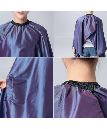 Waterproof Hair Cutting Cape for Salon & Barber - Purple Stretch Design - Buy Online on GoSupps.com