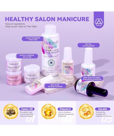 SAVILAND Acrylic Nail Kit with Drill: Professional Nail Kit Acrylic Set for Beginners with Everything (nail kit with arm rest) - Buy Online on GoSupps.com