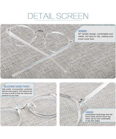 Cyxus Blue Light Filter Glasses for Men & Women - Fashion Round Anti-UV 400 Retro Frames for Computer & Gaming - Model 8065 Clear - Buy Online on GoSupps.com