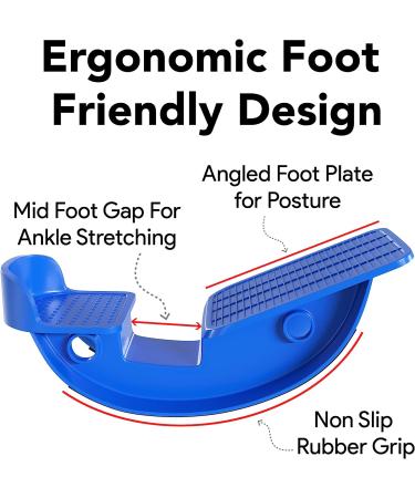ProHeal Foot Rocker Calf Stretcher with Spiked Ball Massager for Plantar Fasciitis & Achilles Tendonitis - Blue/Yellow - Lower Leg Pain Relief - Buy Online on GoSupps.com