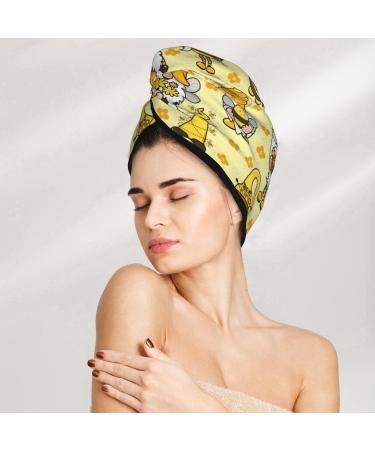 Garden Honeybee Gnomes Hair Towel Wrap | Quick-Dry Turban & Button Design for Effortless Hair Drying - Buy Online on GoSupps.com