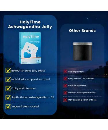 HolyTime Ashwagandha Jelly KSM-66 & Vitamin D2 Plant-Based Herbal Blend for Relaxation, Stress Support & Metabolism Natural Flavor, Balance (2) - Buy Online on GoSupps.com