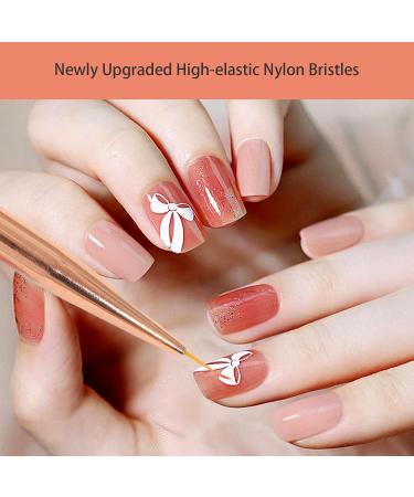 6pcs Professional Nails Art Brushes Set Double Ended Nail Striping Brush Thin Brushes For Gel Polish Pen Dotting Tool Drawing Small Details - Buy Online on GoSupps.com