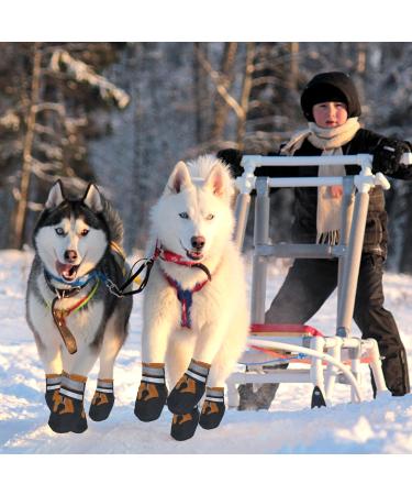 REESTBOO Dog Shoes 4 Pcs Breathable Dog Boots Pet Snow Shoes with Adjustable Straps & Non-Slip Soles Dog Paw Protectors Running Shoes for Large Dogs Outdoor Indoor Wearing Brown (XXL) XXL Brown - Buy Online on GoSupps.com