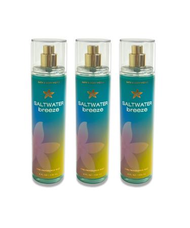 Bath & Body Works Saltwater Breeze Fine Fragrance Mist 8 oz / 236 mL - pack of 3-2022 Edition