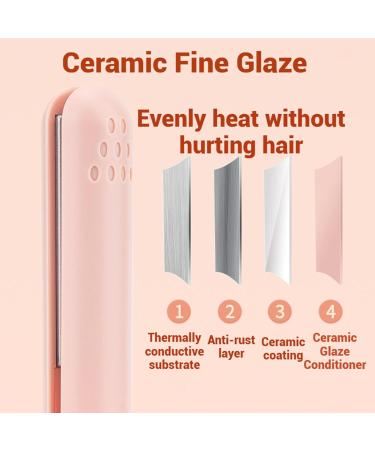 Portrait Mini Dual-Purpose Curling Iron - Ceramic 2-in-1 USB Hair Straightener & Curling Wand for Short Hair Portable & Cordless - Ideal for Travel (Black - Buy Online on GoSupps.com