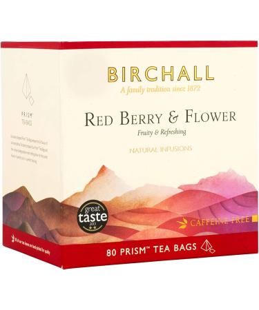 Birchall Red Berry & Flower - 80 Prism Tea Bags & Tea | Camomile Flowers | Herbal Tea | 1 Pack of 80 Plant-Based Prism Tea Bags - Buy Online on GoSupps.com