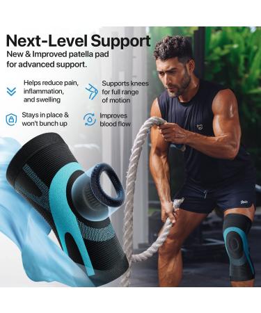 Dr. Brace Elite Knee Brace for Knee Pain - Lightweight Compression Sleeve for Maximum Support and Fast Recovery - Neptune (Large) - Buy Online on GoSupps.com