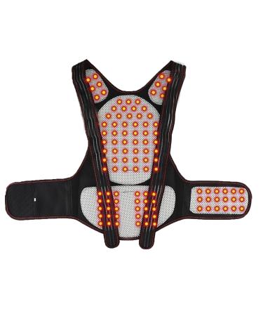 Physical Therapy Full Back Brace Posture Corrector For Seniors Men & Women Self-Heating 108pcs Magnets Shirts Vest Back Lumbar Support Belt Pain Relief (Color : Black Size : XL) lofty ambition Black L