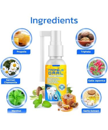 Propolis Oral Instant Treatment Spray Propolis Oral Health Spray Propolis Oral Spray Fresh Breath (1 Pcs) - Buy Online on GoSupps.com