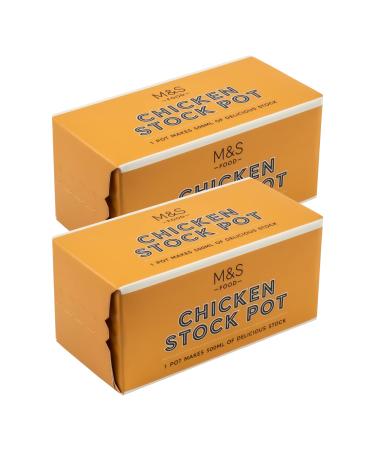 M&S Marks & Spencer Concentrated Chicken Stock Pots Each Pot Makes 500ml Ready to Use Add Hot Water Set of 8 x 24g