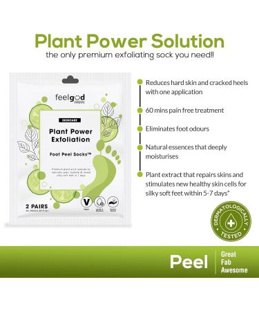 FEELGUD 2 Pack Plant Based Exfoliating Foot Peel Mask for Hard Skin Foot Peeling Socks Repairs hard Rough Heels At Home Pedicure - Remove Dead Skin Calluses Foot Moisturiser Socks for Soft Baby Feet - Buy Online on GoSupps.com