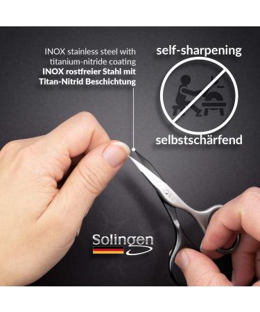 marQus Solingen INOX Titanium Self-Sharpening Nail and Cuticle Scissors - Precision Scissors from Germany in Handy Case - Pedicure Beauty Grooming Kit for Nails and Eyebrows - Buy Online on GoSupps.com