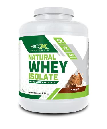 BioX Natural Whey Isolate | Natural Whey Isolate Protein Powder | Formulated with Natural Flavours & Sweeteners | 28g Protein Sugar Free Low Carb Low Lactose Protein Powder | 5LB (Chocolate) Chocolate 2.27 kg (Pack of 1)