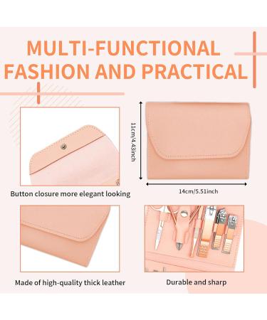 16Pcs Manicure Set Portable Nail Clippers Pedicure Kit Stainless Steel Nail Care Tools Cuticle Trimmer Professional Grooming Kit with Travel PU Leather Case for Thick Nails Men Women Parents Gift Pink - Buy Online on GoSupps.com